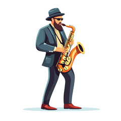 Professional Musician Playing Saxophone in a Live Performance