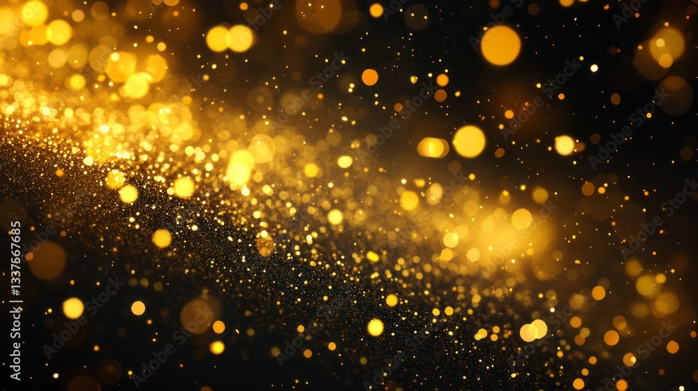 Aufkleber abstract golden glitter background with bright sparkles and shimmering light particles creating a lu