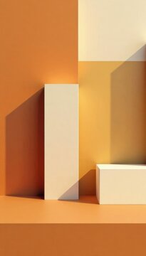 Minimalist brown and beige minimalist art composition with squares and rectangles, art, abstract