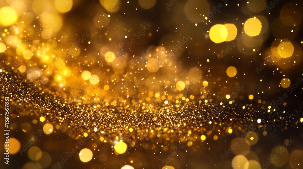 Aufkleber abstract golden glitter background with bright sparkles and shimmering light particles creating a lu