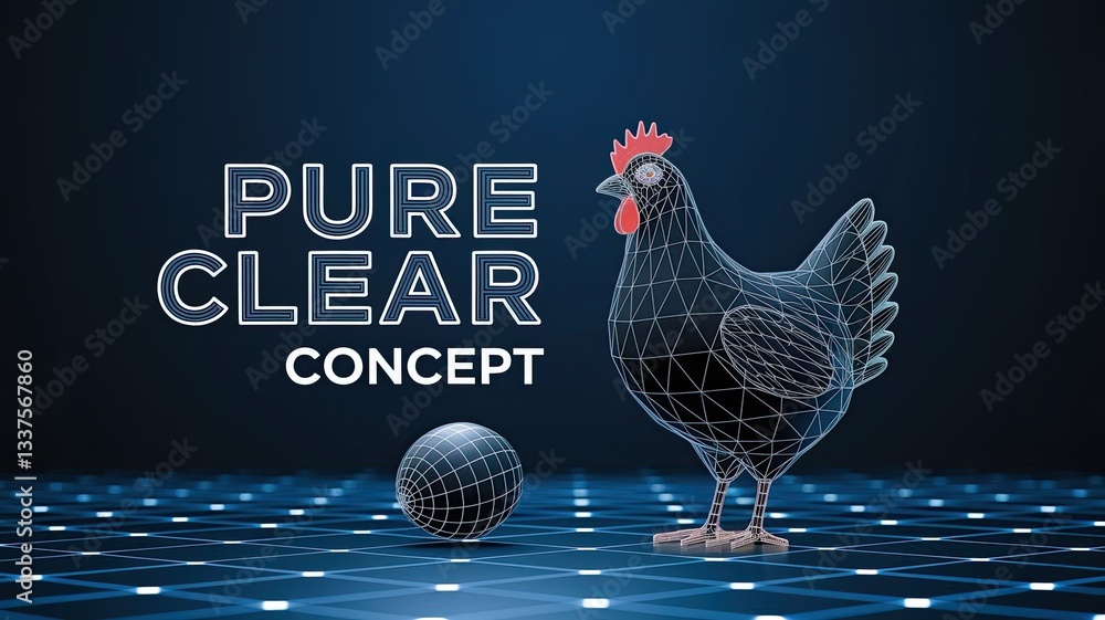 Poster chicken and egg. low poly wireframe. vector polygonal image in the form of a starry sky or space, co