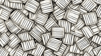 Randomly Scattered White Paper Sheets Creating an Abstract Background Texture Pattern