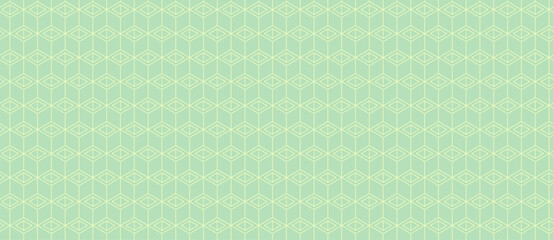Elegant pastel green geometric pattern background. Subtle, repeating design featuring interconnected hexagons. Ideal for website banners, textile prints, or packaging.