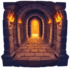 Medieval Stone Castle Cartoon Game Background