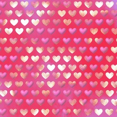Red & Pink 3D Foiled Puffy Heart Pattern