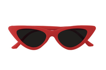 red retro sunglasses isolated transparent png	