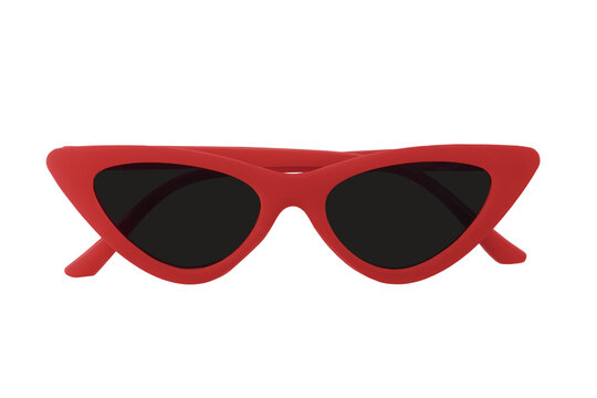 red retro sunglasses isolated transparent png	