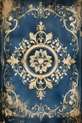 Vintagestyle card back with a regal and elegant 18thcentury Russian aesthetic Ornate but refined details with a central medallion surrounded by intricate filigr