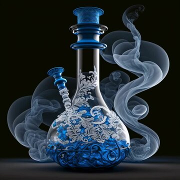 Laboratory Waterpipe with Smoke
