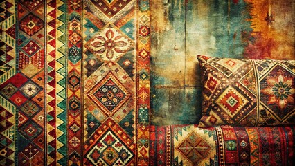 Bohemian Abstract Pattern: Grunge Ethnic Tribal Textile Design for Home Decor