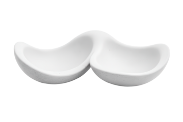 Elegant White Dual Section Dish for Serving and Decoration Purposes