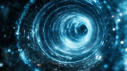 Futuristic Spaceship Plunging into a Vibrant Wormhole, Cosmic Voyage, Sci-Fi Adventure, Galactic    