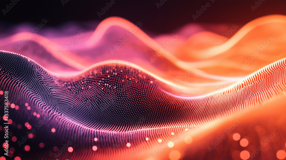 Poster abstract luminous dots: tech-inspired bokeh background for modern designs. perfect for websites,