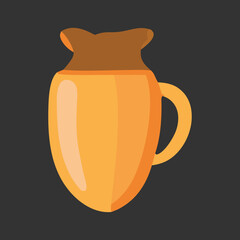 Stylized Coffee Mug Illustration – Warm Tones Vector Design for Branding & Decor