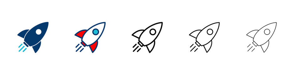Rocket icon vector isolated on white background. Start Up Concept Symbol. Startup icon