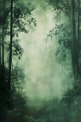 a green fine art backdrop with faded forest scene