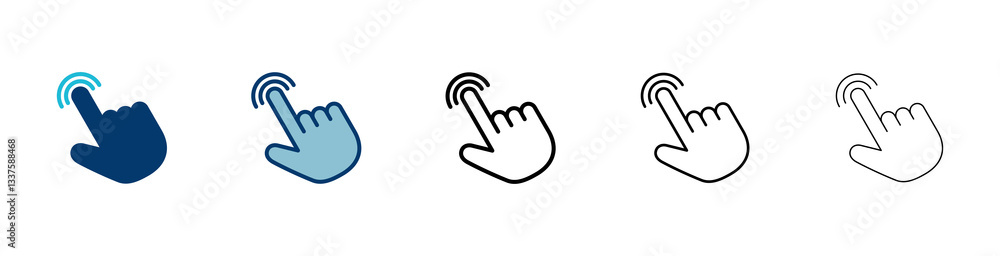 Poster hand cursor icon vector isolated on white background. hand click icon. finger pointer vector