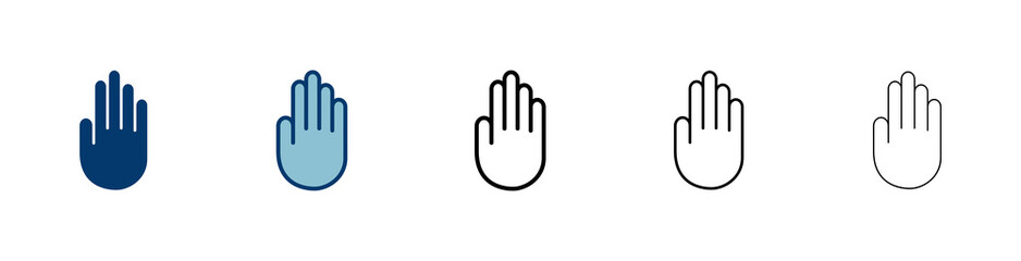 Hand icon vector isolated on white background. Hand gesture. hand stop