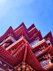 Chinese temple architecture: Tsutenkaku Tower of Baolian Monastery in Xuzhou, Jiangsu