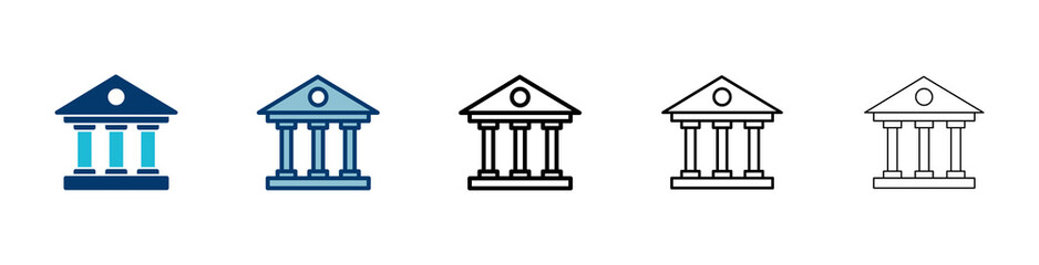 Bank icon vector isolated on white background. bank vector icon, museum, university