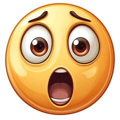 Shocked emoji with a white background, a 2D vector in SVG format, created in Adobe Illustrator with a simplified design