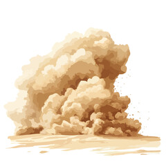 Sandstorm Dust Clouds over Desert Isolated Transparent EPS Image