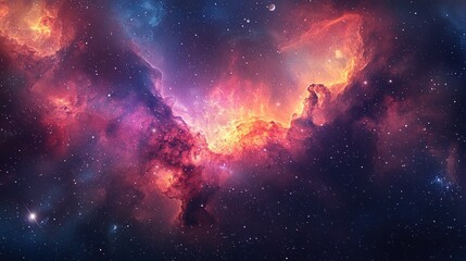 Fototapeta premium Vibrant nebula with cosmic dust and stars. (3)