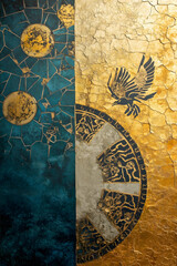 wallpaper combining minoan mycenean and andalusian art styles
