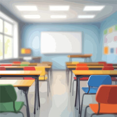 Professional School Classroom Blur Background Image without People