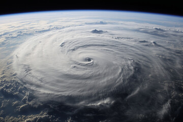 Satellite image of a hurricane forming over the ocean