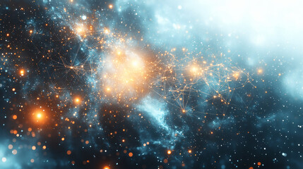 Naklejka premium Vibrant Cosmic Nebula In Space