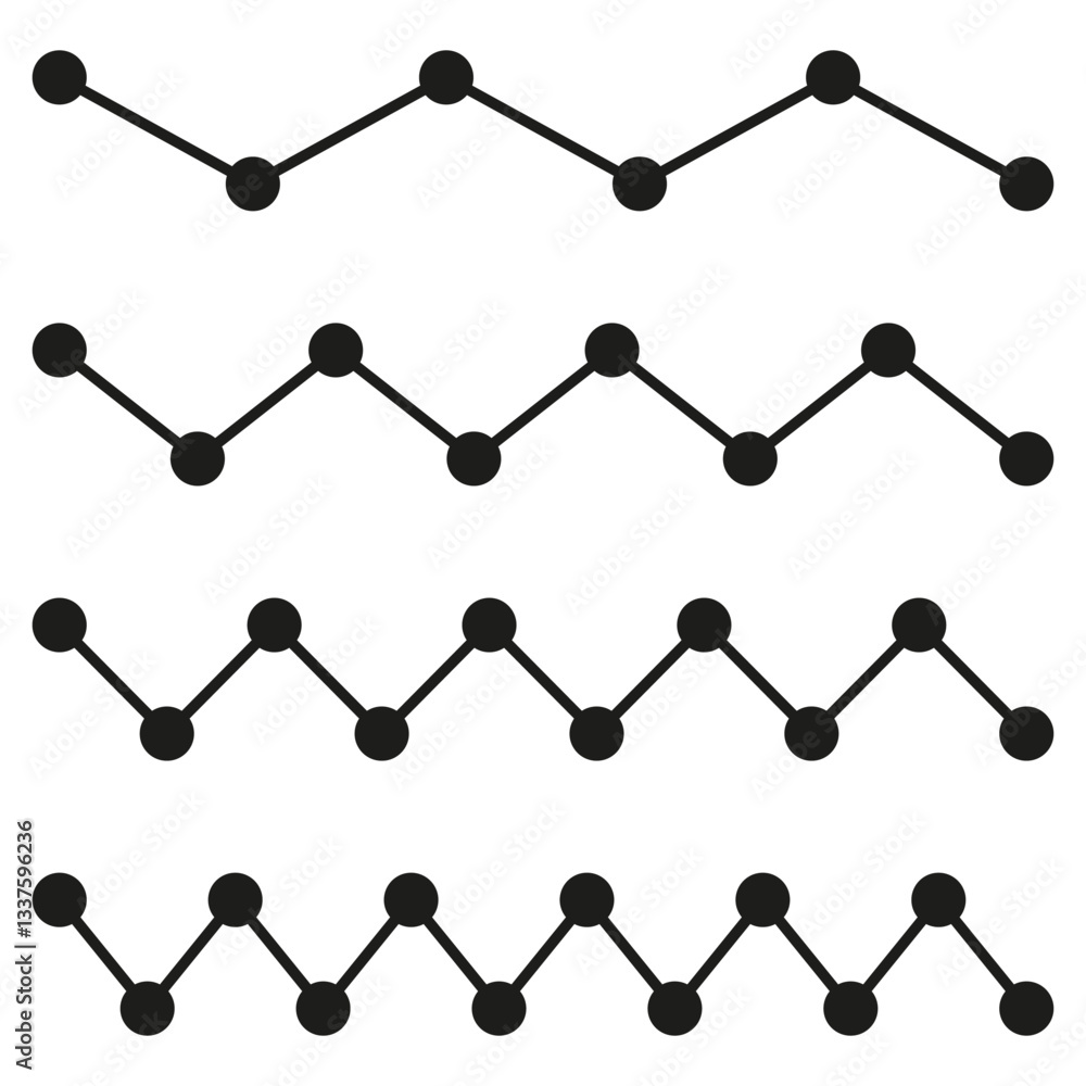 Aufkleber zigzag line icon. wavy path symbol. broken route image. vector wave illustration.