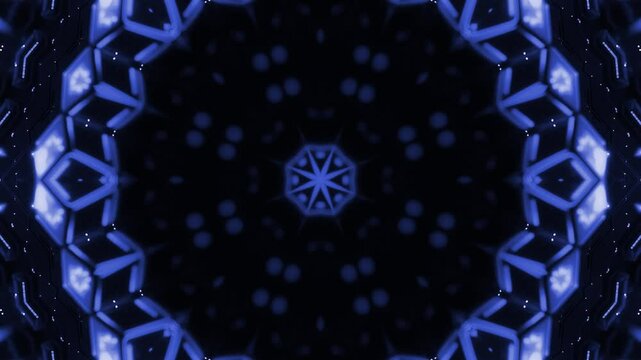 Radial Kaleidoscope Glow Animation Abstract Motion Background Loop Animation