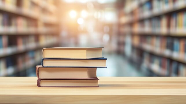 Timeless Knowledge: Old Books on Wooden Shelves, a Quiet Library Ambiance

