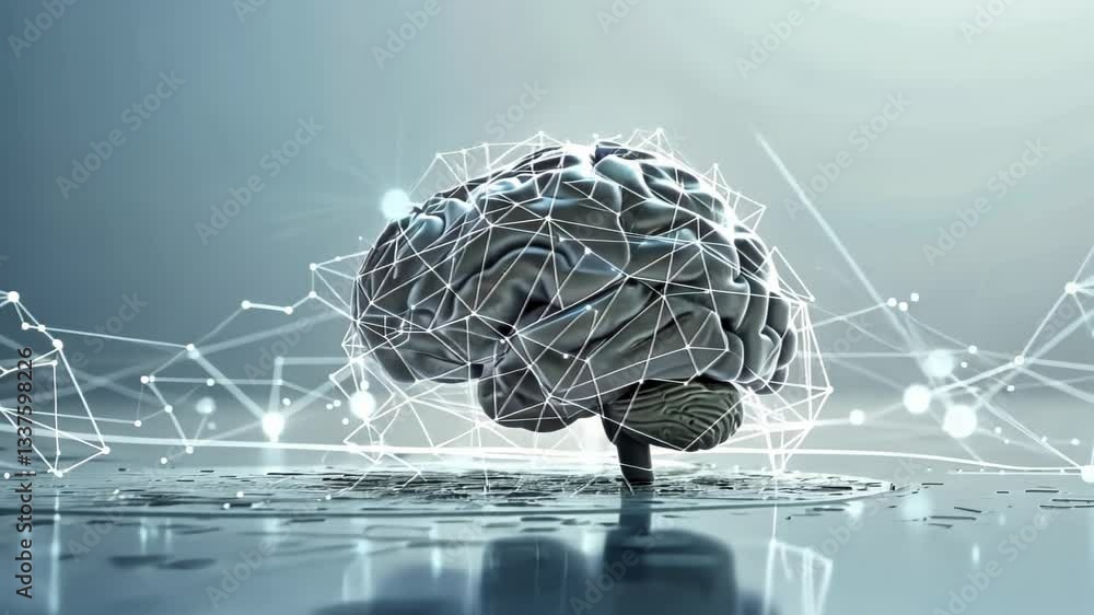 Poster exploring the concept of neural networks and their impact on modern technology