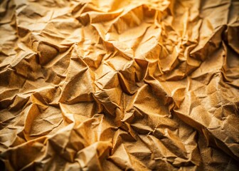 Naklejka premium Crumpled Brown Paper Texture: High-Resolution Background for Design Projects