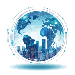 Shake with World Globe Cityscape Abstract Vision