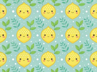 Cute Lemon Pattern: Baby Nursery Decor, Yellow Citrus Fruit Illustration