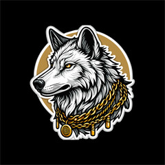 Illustration Vector of Head wolf