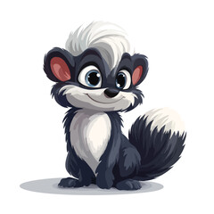 Obraz premium Cute Skunk Cartoon Mascot Character Vector Illustration