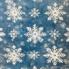a nordic ice blue background with tiny intricate silver snowflakes