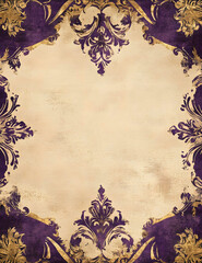 cream gold accents soft cream deep purple vintage digital paper