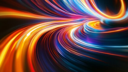 Abstract vibrant swirling motion.  Dynamic colorful lines.  Intense energy