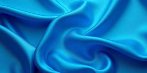 Obraz premium - Elegant blue silk textile with smooth, glossy finish, textile, luxurious, fabric