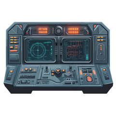 Fototapeta premium Futuristic Spaceship Control Panel Digital Art