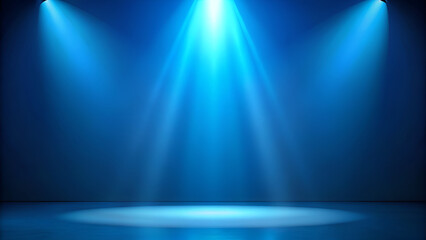 Dramatic Blue Spotlight Stage Background for Event and Performance Design