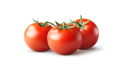 Freshly picked, bright and glossy tomatoes, perfect for salads or cooking.