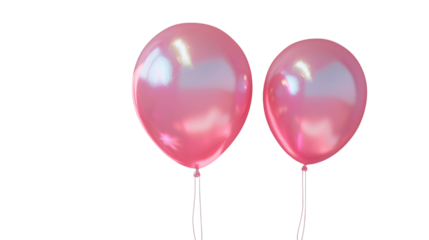 Pink balloon holographic Iridescent 3D render isolated on white background