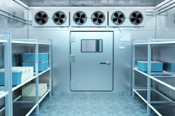 Refrigeration systems for maintaining low temperatures in cold storage rooms 3d image cold rooms