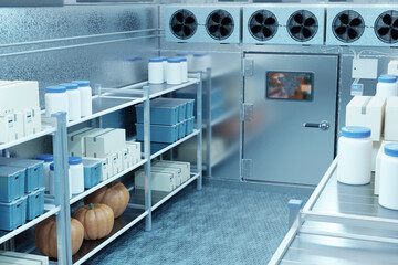 Refrigeration in cold rooms 3d image